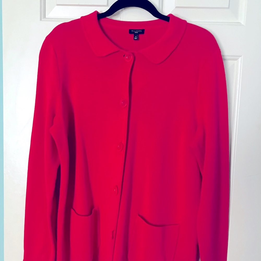 Talbots red cardigan sweater. New without tags. Size X (0X - 14W-16W)